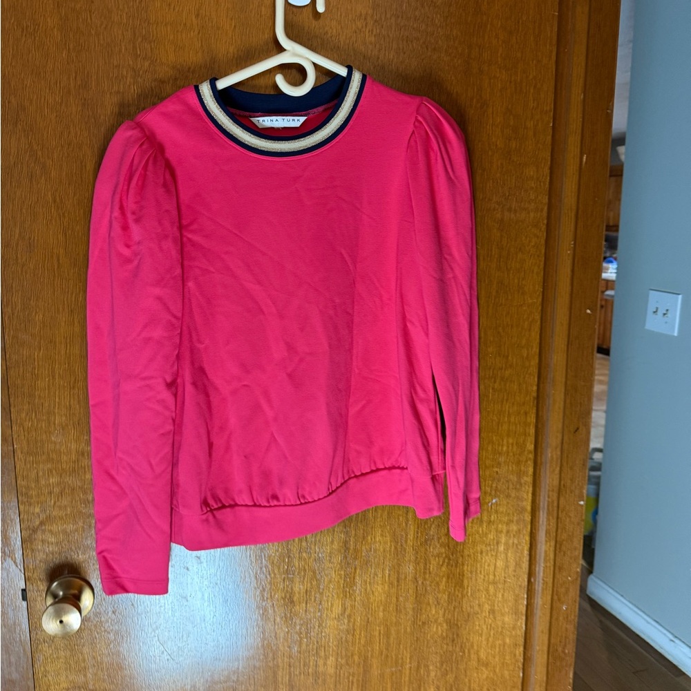 Trina Turk Pink Long Sleeve Top